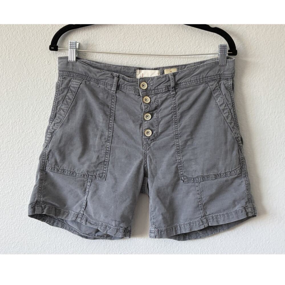Anthropologie The Wanderer Gray Chino Button Fly Shorts 28 NWOT